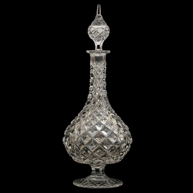 KARAFF (36cm) SLIPAD KRISTALL, 1900-TAL.