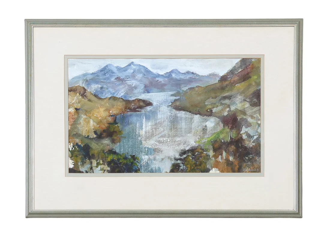 JAMES HAWKINS (BORN 1954) MOUNTAINOUS LANDSCAPE WITH A LOCH. — Paintings — Bishop & Miller
