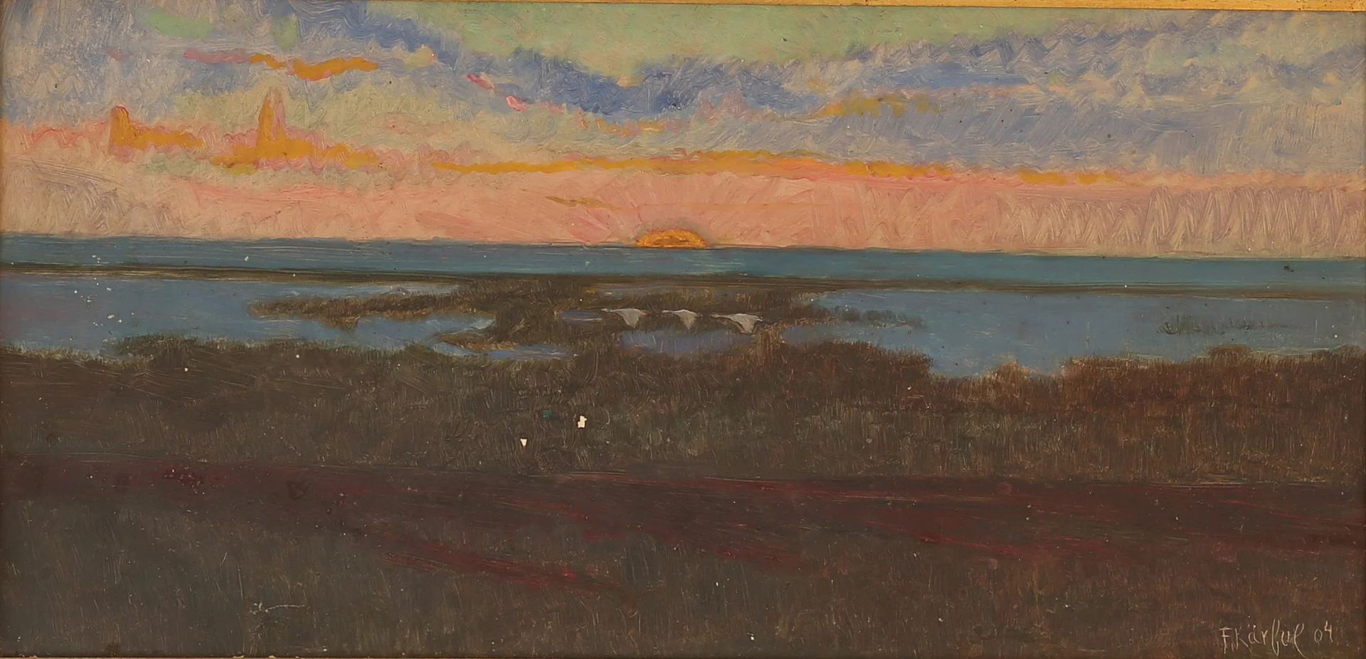 FRITZ KÄRFVE. Olja på pannå signerad, daterad -04. — Paintings — RA Auktionsverket Norrköping
