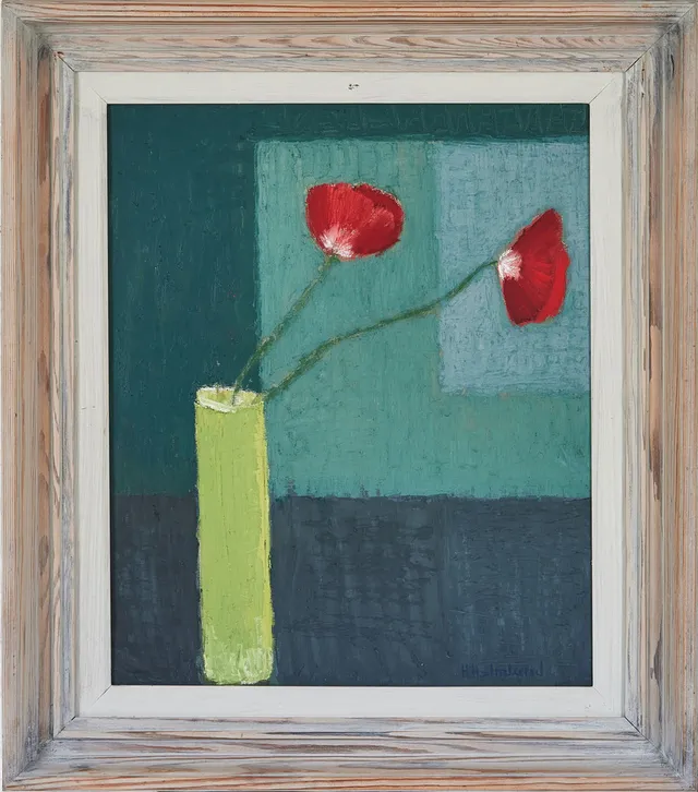 HELGE HOLMLUND (1911-1989) Stilleben med vallmo, oljemålning på duk, signerad H Holmlund.