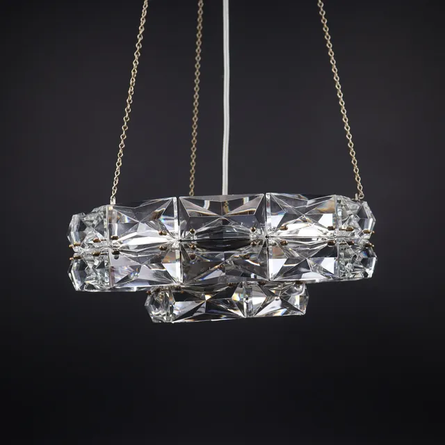TAKLAMPA, kromad stomme med glas, 1960-tal.