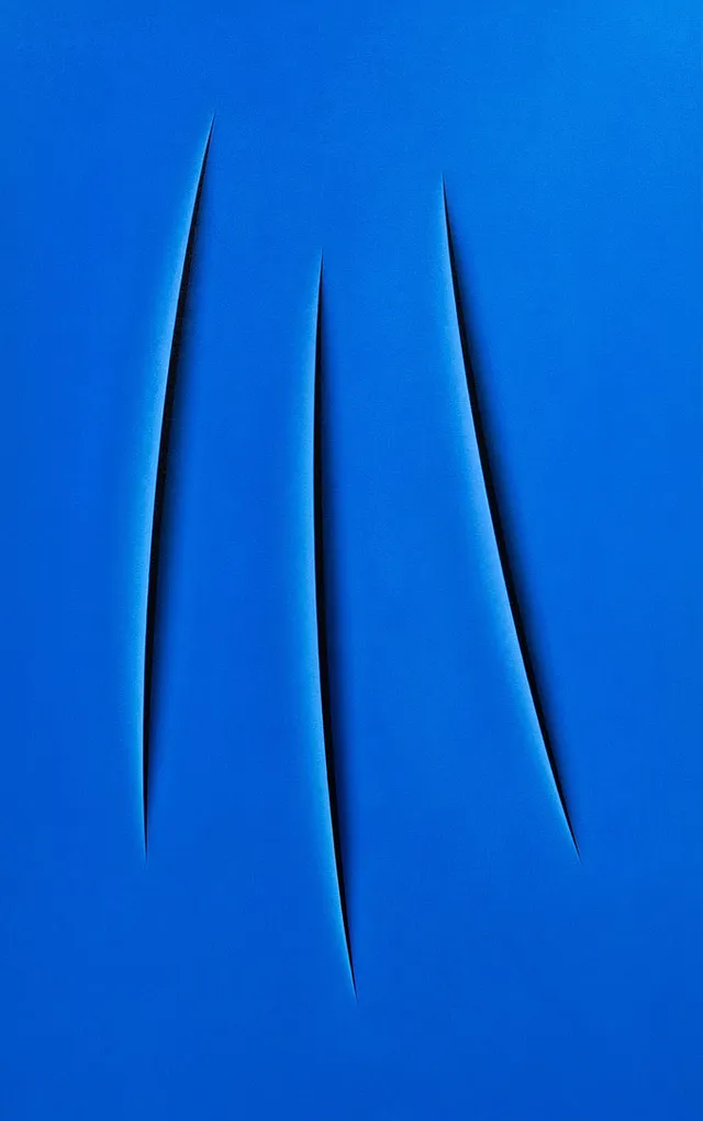 RALF ARZT. "Hommage à Fontana XXII", olja på duk, signerad.