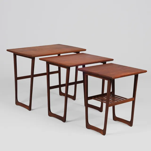 Et sæt indskudsborde af teak, dansk møbelsnedker, Danmark, ca. 1960'erne (3).