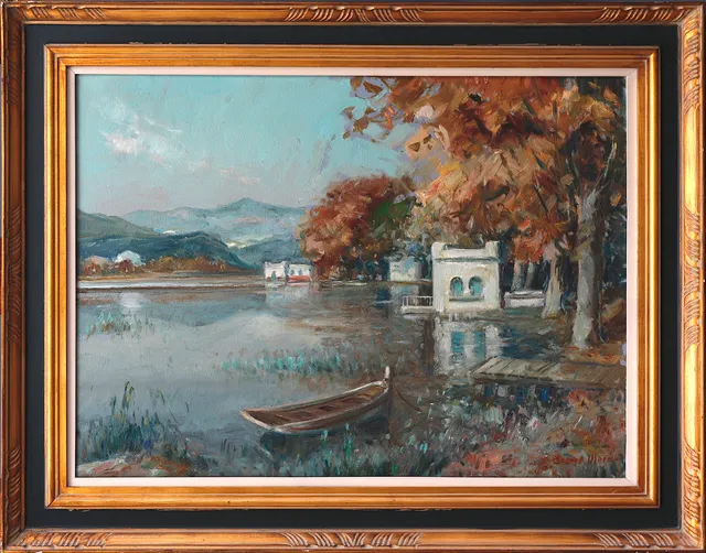 CÀNDID PLANAS MASSÓ. View of Banyoles lake.
