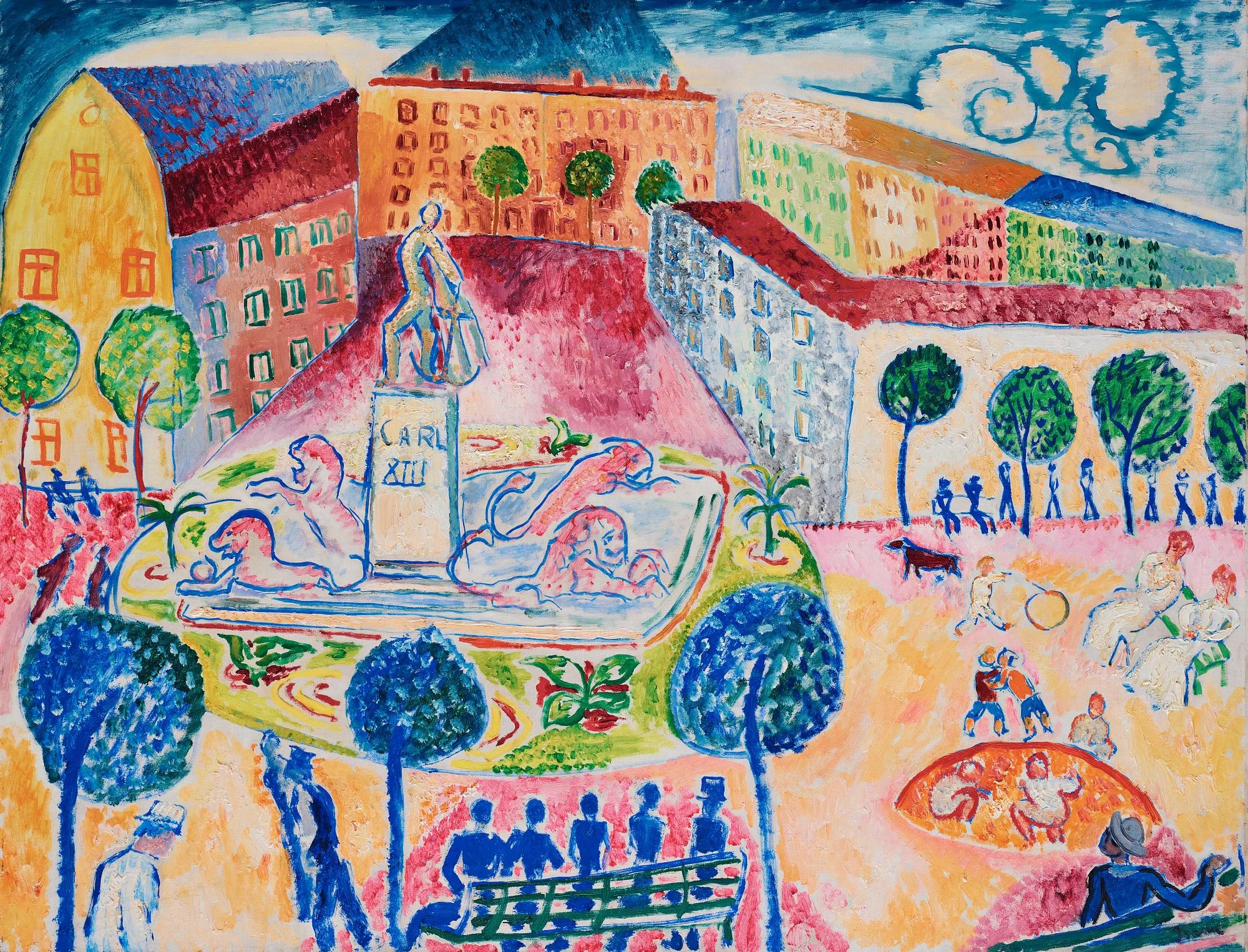 Isaac Grünewald, "Kungsträdgården, i solgasset". — Bukowskis