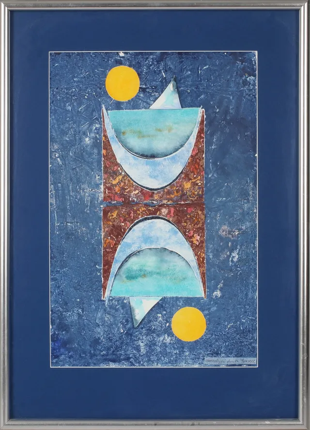 ANITA FORSELL. "Grönlandskörde II", monotypi, signerad.