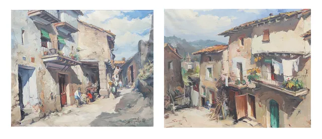 JOSEP SARQUELLA. Village streets.