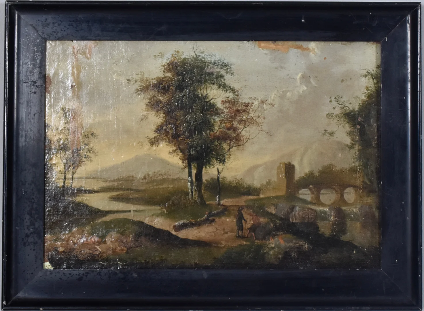 OKÄND KONSTNÄR. Olja på duk uppklistrad på pannå. — Paintings — Halmstads Auktionskammare