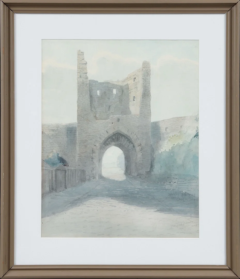 OLOF WALFRID NILSSON. "Visby", akvarell, signerad och daterad 1943. — Paintings — Göteborgs Auktionsverk