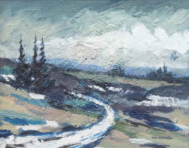 INGVAR WALTERSTRÖM (1920-1988). Skogslandskap, olja på pannå, signerad.