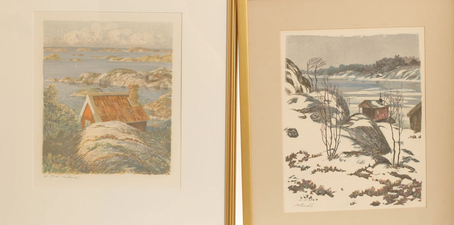 ROLAND SVENSSON. Färglitografier, 2 stycken, signerade och numrerade. — Engravings & Prints — RA Auktionsverket Norrköping