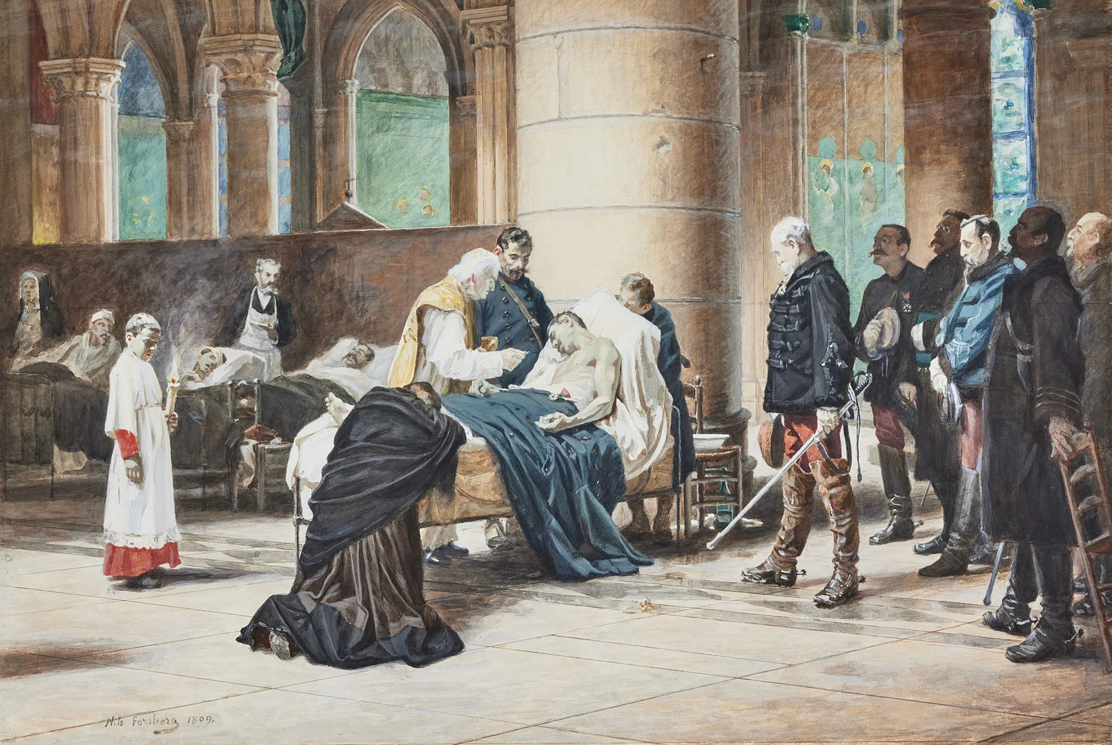 NILS FORSBERG (1842-1934). “Death of a Hero”. — Paintings — Stockholms Auktionsverk Fine Art