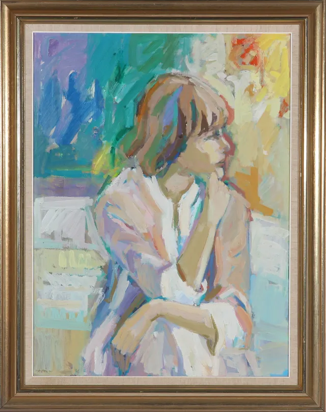 Franz Vester Pedersen. Portrait of a seated young woman