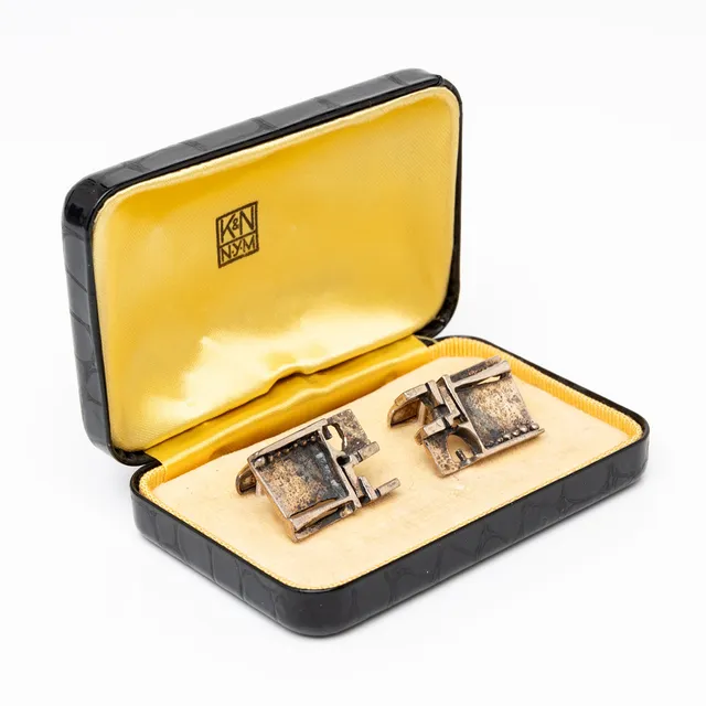 JORMA LAINE. 1 par, manschettknappar, silver, Turun Hopea, Åbo, Finland, 1975.