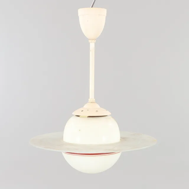 TAKLAMPA, Saturnus modell, glas/metall, 1900-talets mitt.