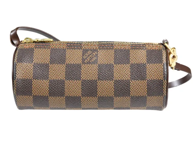 VÄSKOR, LOUIS VUITTON, Papillon Pochette, damier ebene, guldfärgade beslag, 15x6x6 cm.