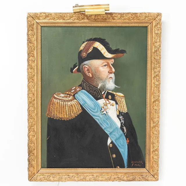 CARL GABRIEL WADELL (1865-1909). Oskar II, porträtt, olja på duk.