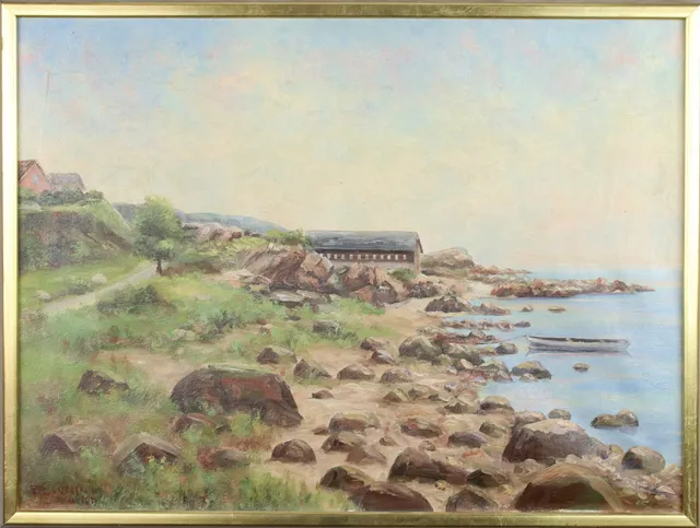 BERTIL LILJEBLAD. Olja på duk, Arilds badhus, signerad.