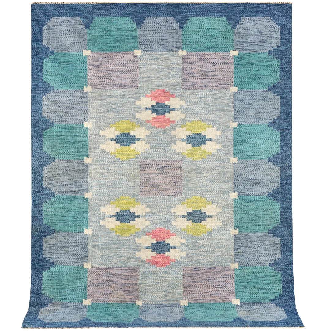 INGEGERD SILOW. Matta, röllakan, 230x163 cm. — European Carpets & Textiles — Formstad Auktioner