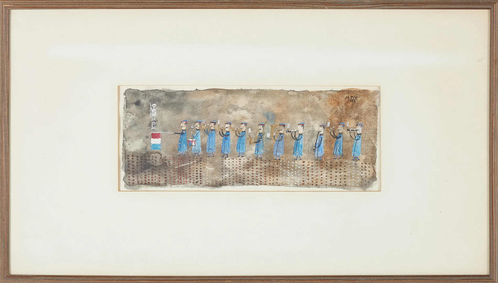 MADELEINE PYK. Bastilledagen, akvarell på papper, signerad. — Paintings — Stockholms Auktionsverk Sickla