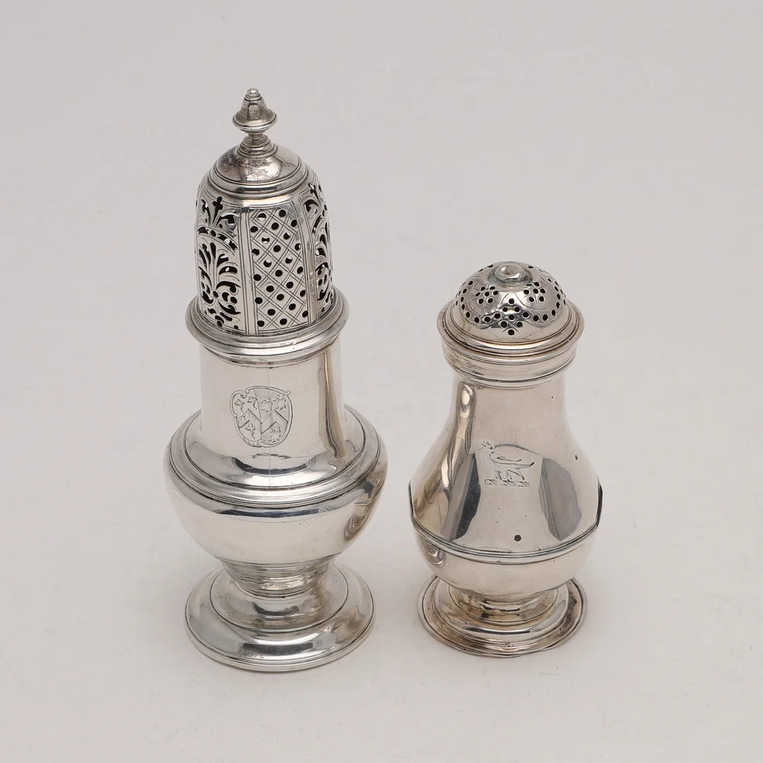 A GEORGE II VASE-SHAPED SUGAR CASTER. — Silver — Lawrences Auctioneers