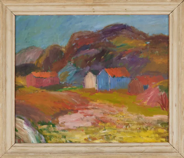 ERLING ÄRLINGSSON. "Landskap från Tjörn", olja på duk.