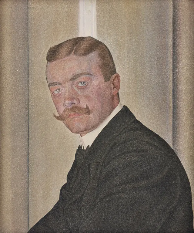 STEFAN JOHANSSON. Portrait depicting the photographer Oscar Nyström (1879-1959).