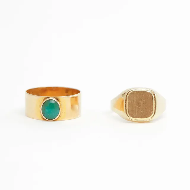 RINGAR, 2 st, 18K guld. Vikt 8 gram.
