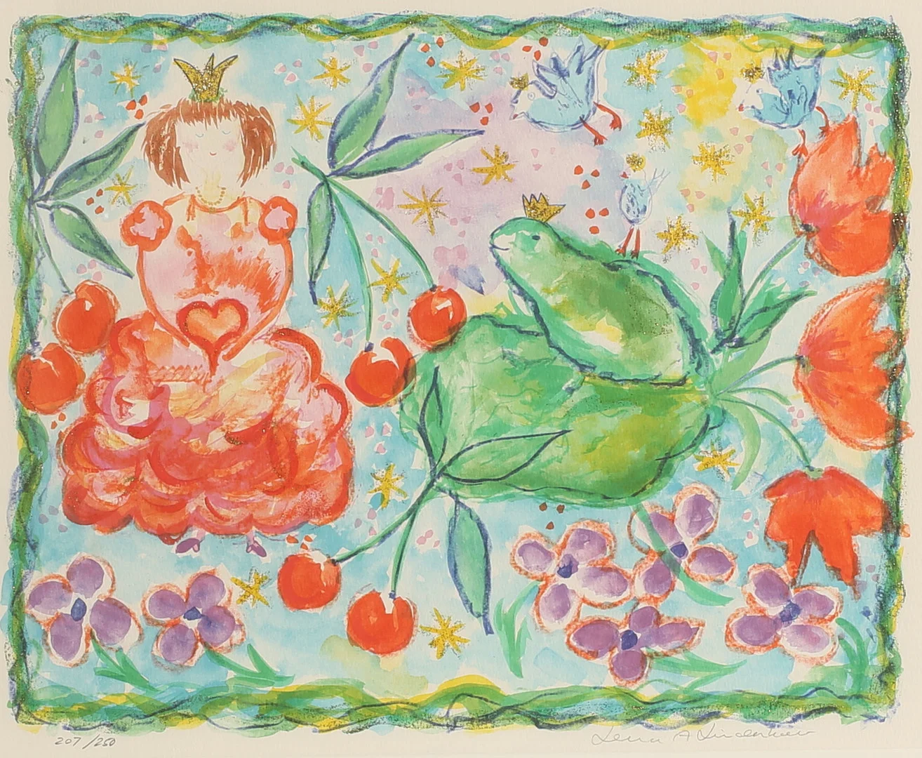 LENA LINDERHOLM. Färglitografi, signerad. — Engravings & Prints — RA Auktionsverket Norrköping