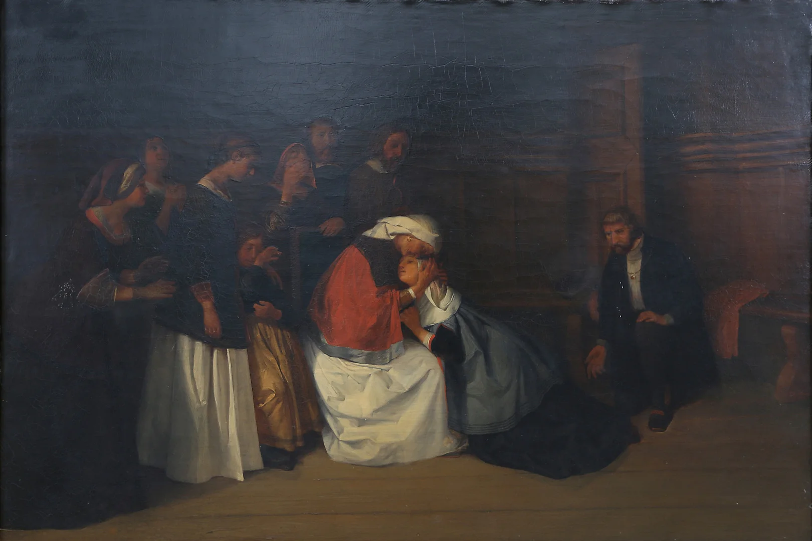 CARL WAHLBOM. TILLSKRIVEN. Motiv föreställande Malin Sture och Erik Stenbock, olja på duk, signerad och daterad 1843. — Paintings — Kalmar Auktionsverk