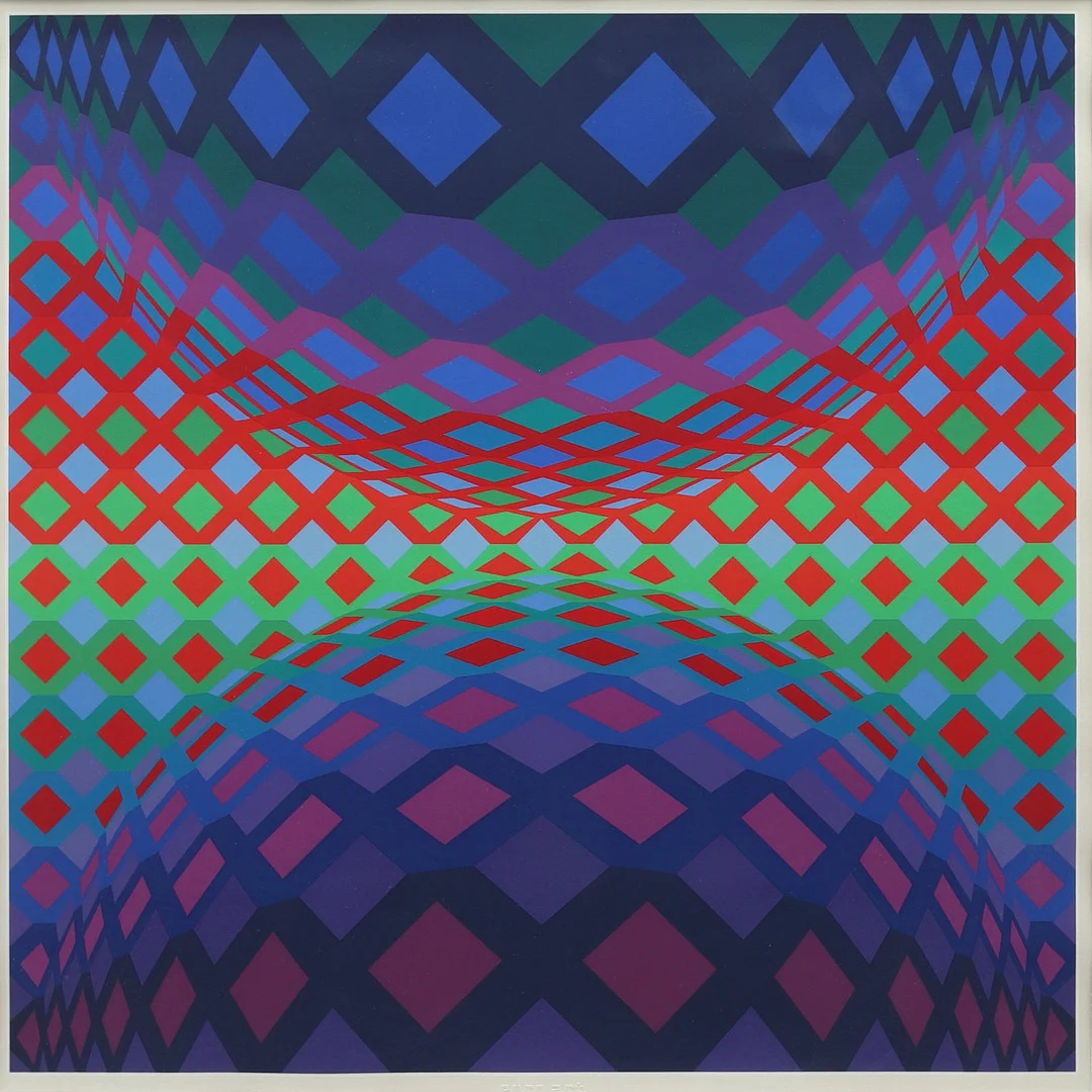 VICTOR VASARELY. "Reech", screenprint, osignerad. — Engravings & Prints — Garpenhus Auktioner