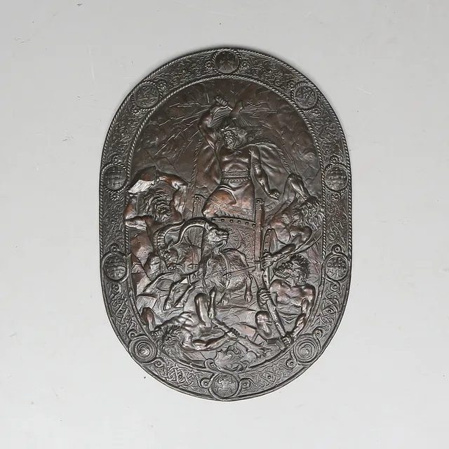 VÄGGSKÖLD, gjutjärn, 1900-tal.