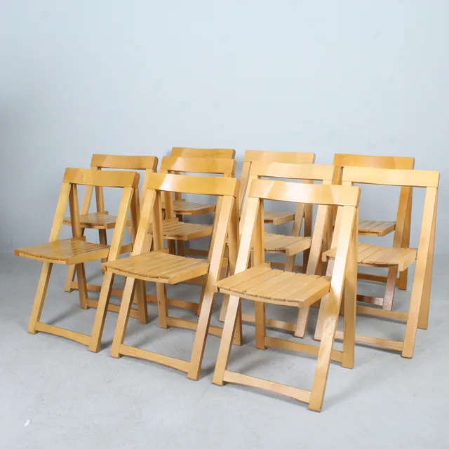 ALDO JACOBER. 10 Klappstühle von Aldo Jacober für Alberto Bazzani, Italien, 1960er Jahre.