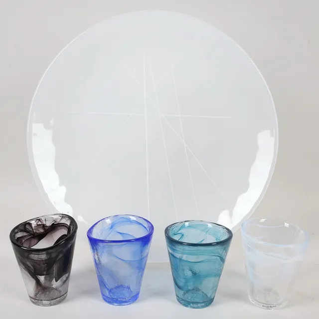 FAT OCH GLAS, 5 delar, bl.a. "Mine", Ulrica Hydman Vallien, etikettmärkta, Kosta Boda, samtida.