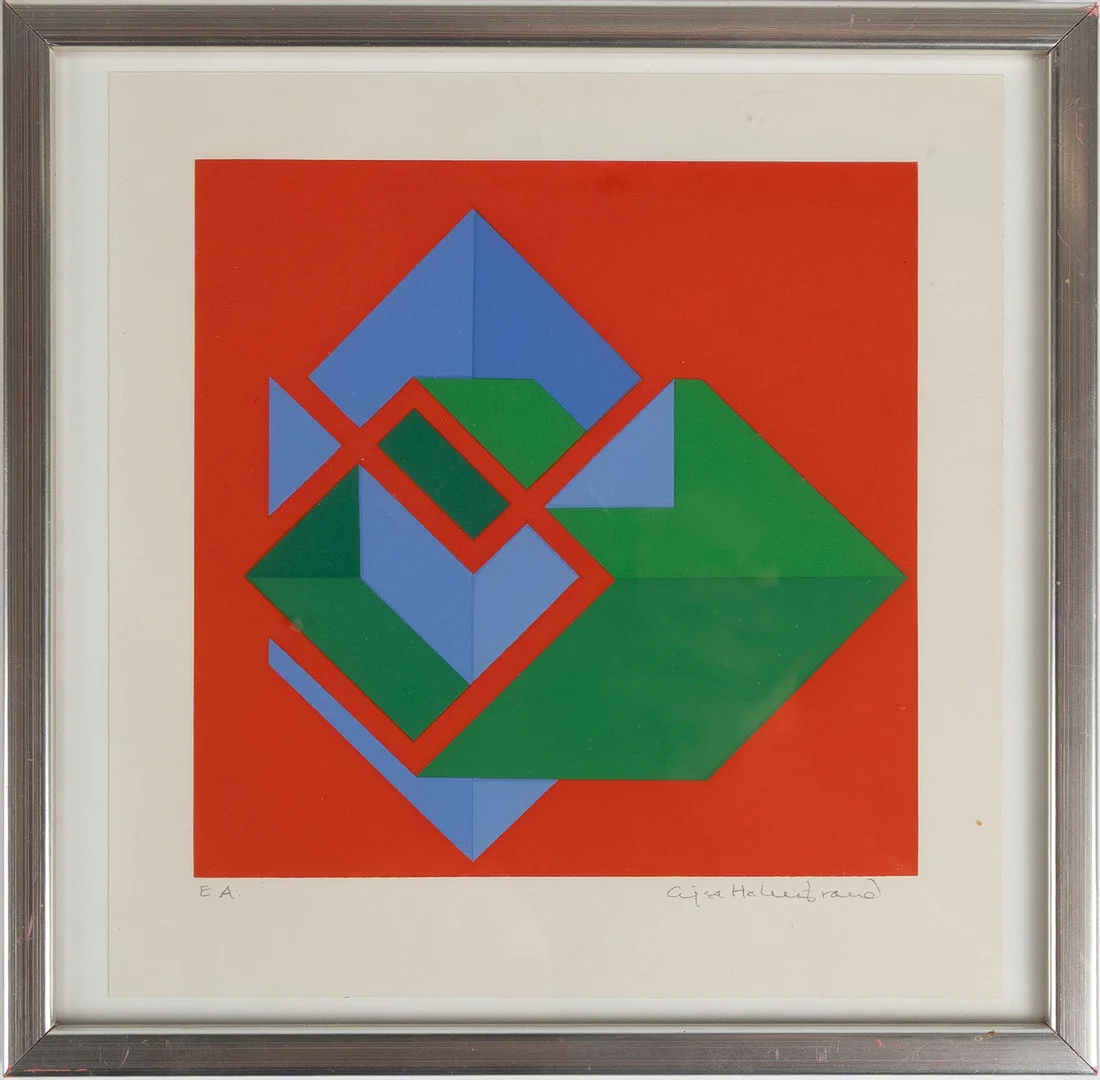 CAJSA HOLMSTRAND (1951-2025). Komposition, färglitografi. — Engravings & Prints — Stockholms Auktionsverk Helsingborg