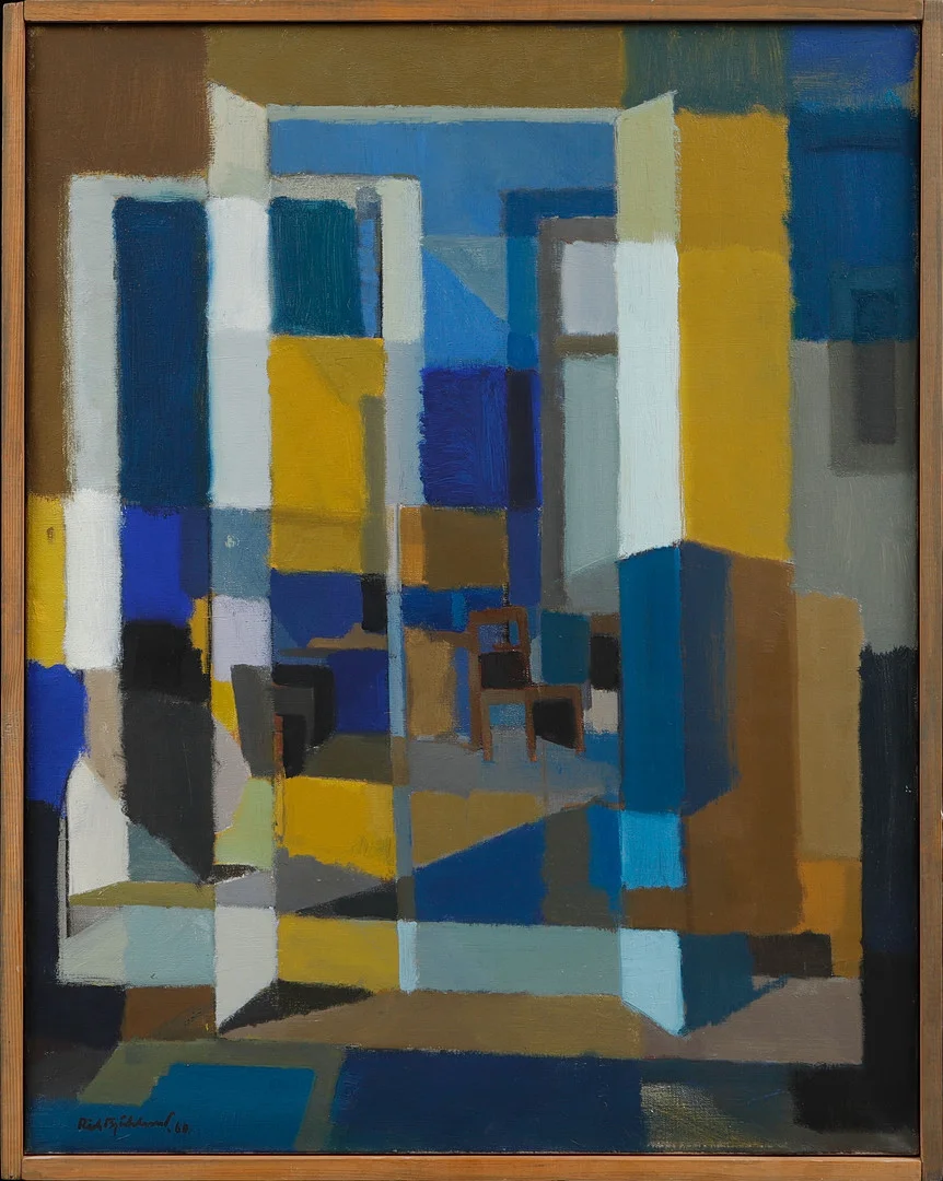 RICKARD BJÖRKLUND. "Interiör i blått" olja på duk, signerad. — Paintings — Göteborgs Auktionsverk