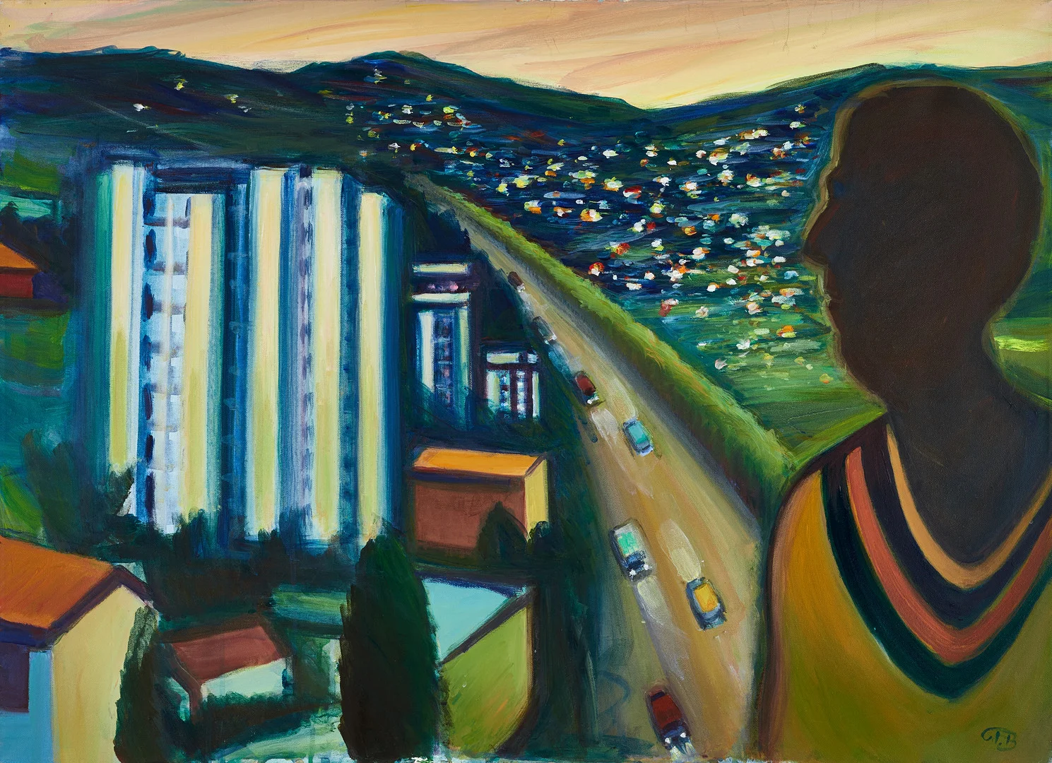 JOHN IVAR BERG (1916-2003). "Utsikt från hotel Gorgaulio Madeira", monogramsignerad samt daterad a tergo -93, akryl på duk. — Paintings — Crafoord Auktioner Stockholm
