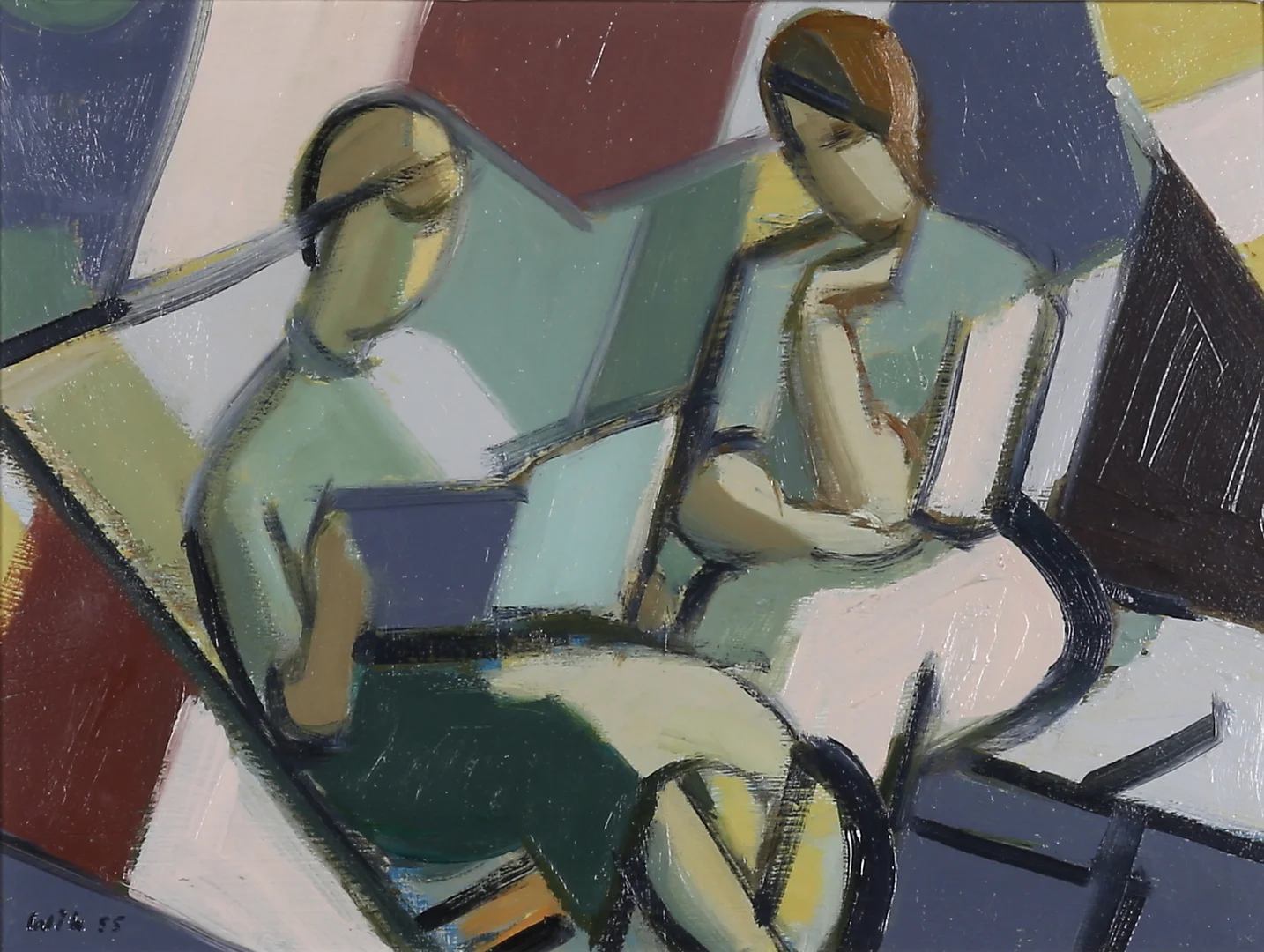 WILHELM WIK. olja på pannå, signerad och daterad -55. — Paintings — Gomér & Andersson Norrköping