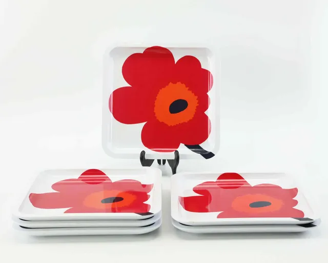 MAIJA ISOLA. 6 st tallrikar, "Unikko" Marimekko, Zak Designs.