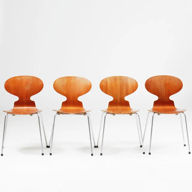 ARNE JACOBSEN Stolar 4 st "Myran", Fritz Hansen, Danmark.