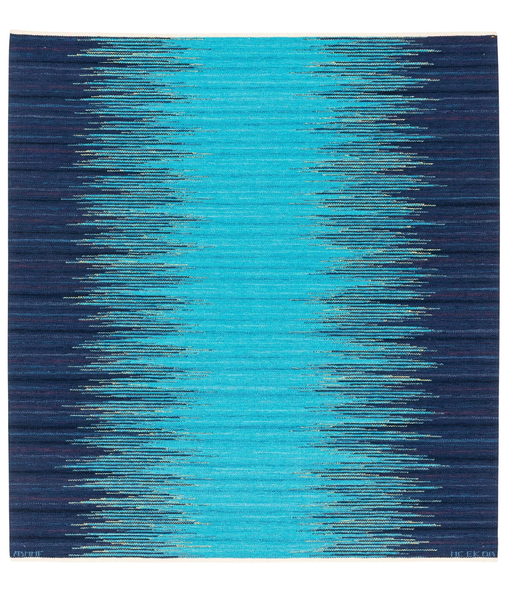 Claesson Koivisto Rune, matta, "Forell, Norrskensblå", rölakan, ca 223 x 212 cm, signerad AB MMF MC EK OR. — Bukowskis