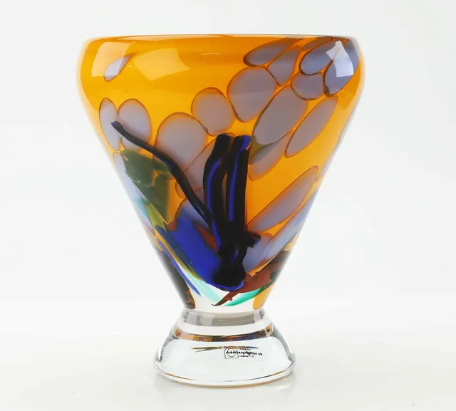 LEIF PERSSON. Skål, glas, Strömbergshyttan, signerad och daterad 1991.