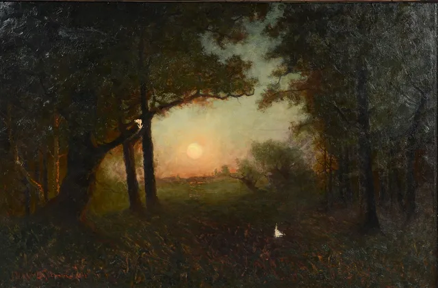 WALDEMAR NYSTRÖM. Lanskapsmotiv på natten, olja på duk, signerad samt daterad 1904.