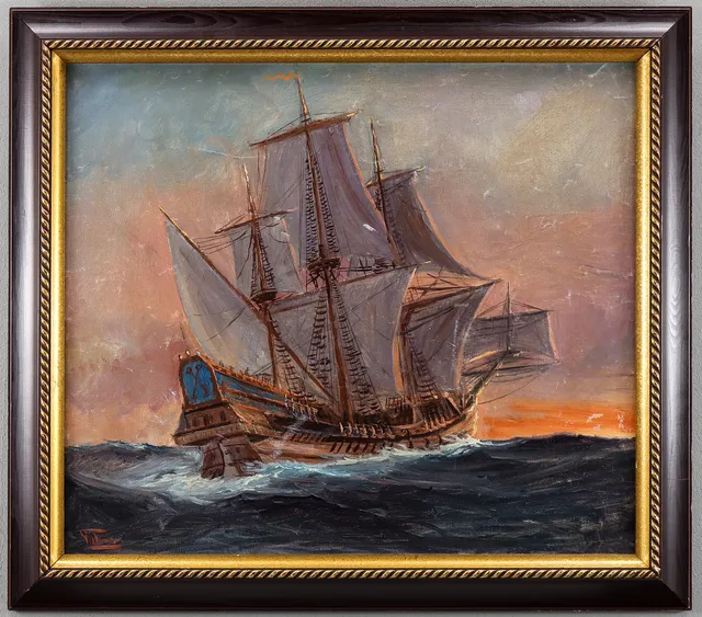 ALEXANDER WILHELMS. Olja på duk, "Calmare Nyckel" signerad.
