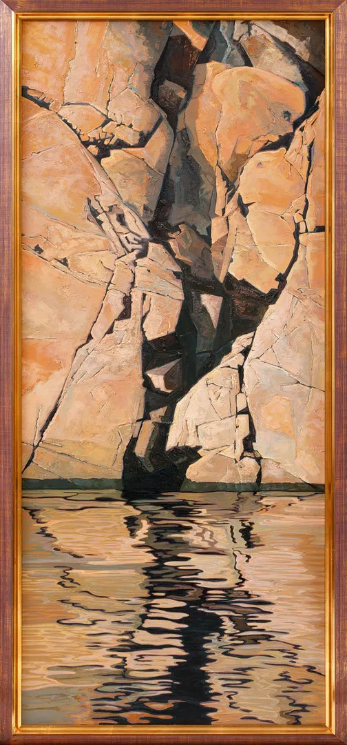 JAN FALKMAN. "Klippfigurer", olja på duk, signerad.
