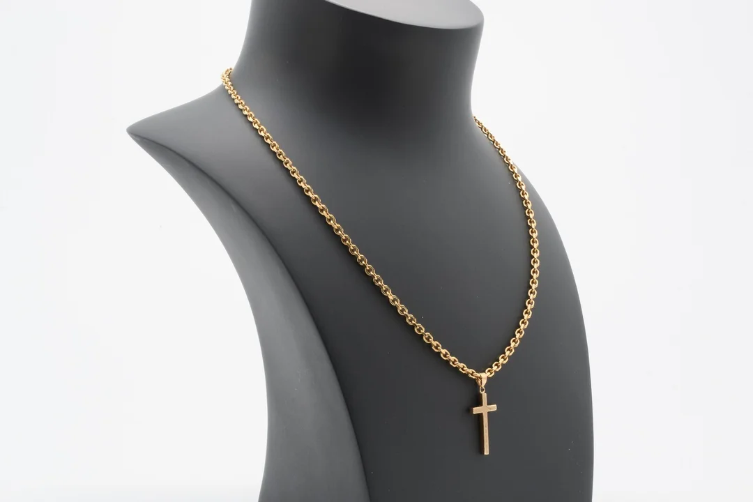 Ankerkæde med vedhæng i form af kors, 14 kt. guld — Jewellery/Necklaces, pendants — Lauritz