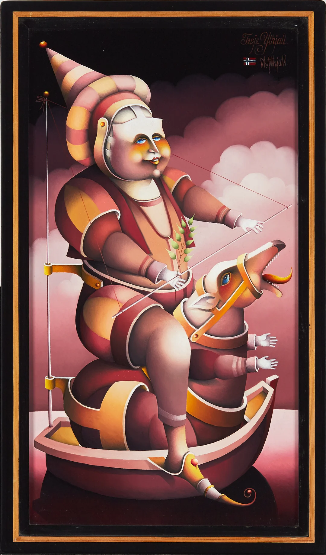 Ythjall, Terje — "Rytter. Reise. Temmet dyr? (dressør)" 1992 — Kunst/Maleri — Blomqvist