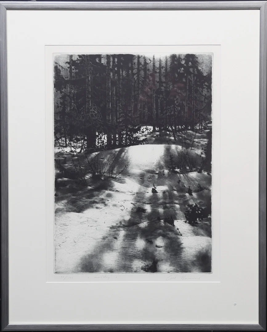 CURT HAMNE. "Marsskog". Etsning, signerad och numrerad 43/120. — Engravings & Prints — Gomér & Andersson Linköping