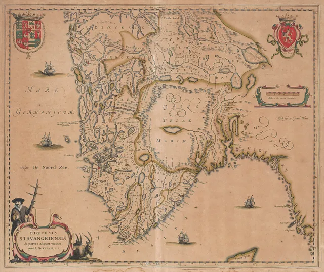 Blaeu, Willem Janszoon — "Diæcesis Stavangriensis" Amsterdam ca. 1640