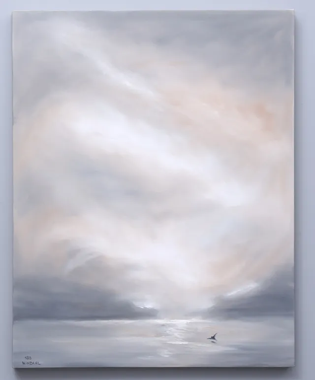 STEFAN WINDAHL. Olja på duk, havsmotiv med fågel, signerad, 100 x 80 cm.